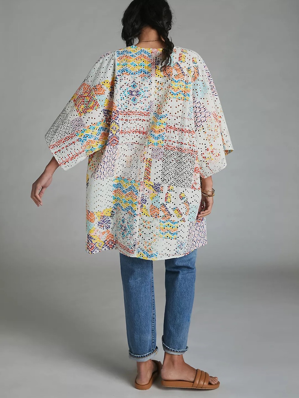 Anthropologie Rayne Patchwork Eyelet Kimono - Picture 2 of 6